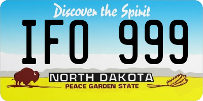 ND license plate IFO999