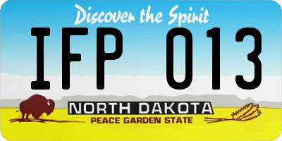 ND license plate IFP013