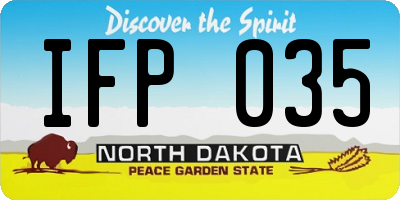 ND license plate IFP035