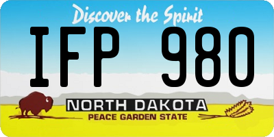ND license plate IFP980