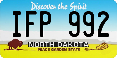 ND license plate IFP992