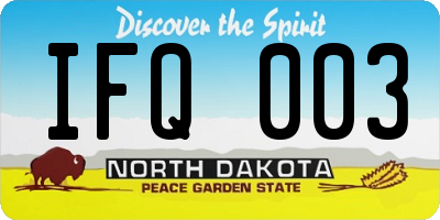 ND license plate IFQ003