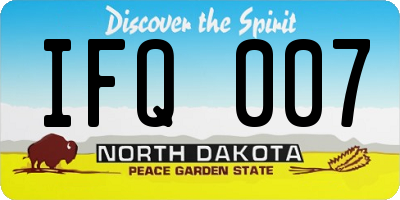 ND license plate IFQ007