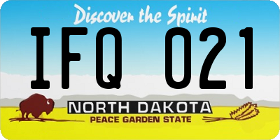 ND license plate IFQ021