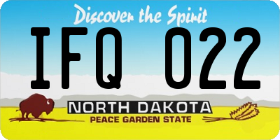 ND license plate IFQ022
