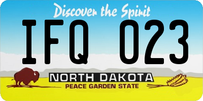 ND license plate IFQ023