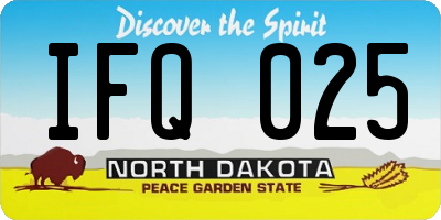 ND license plate IFQ025