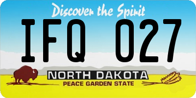 ND license plate IFQ027