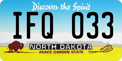 ND license plate IFQ033