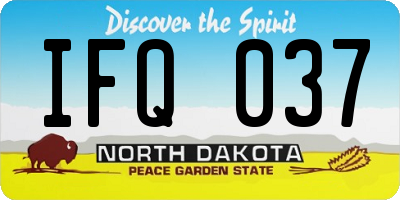ND license plate IFQ037