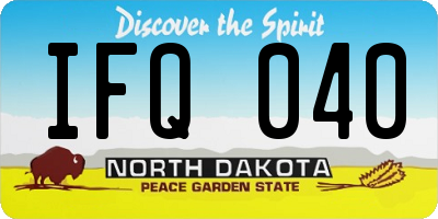 ND license plate IFQ040