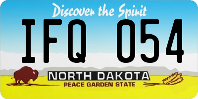 ND license plate IFQ054
