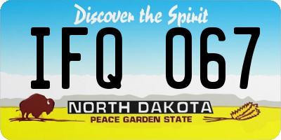 ND license plate IFQ067