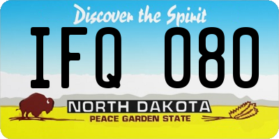 ND license plate IFQ080