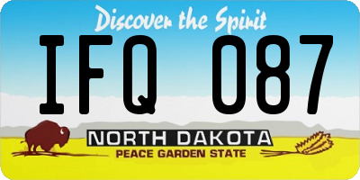 ND license plate IFQ087