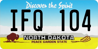 ND license plate IFQ104