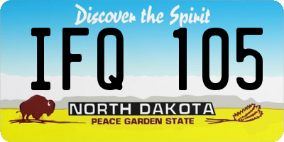 ND license plate IFQ105