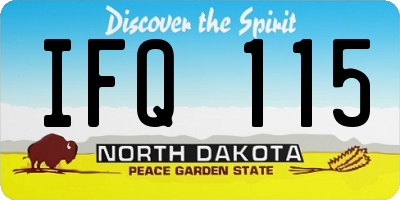 ND license plate IFQ115
