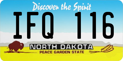 ND license plate IFQ116