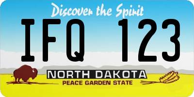 ND license plate IFQ123