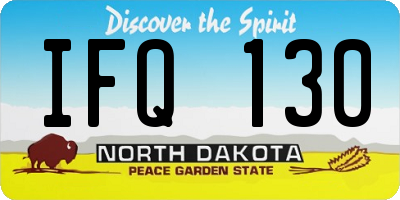 ND license plate IFQ130