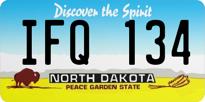 ND license plate IFQ134