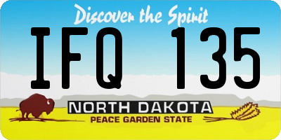 ND license plate IFQ135