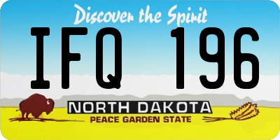 ND license plate IFQ196