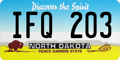 ND license plate IFQ203