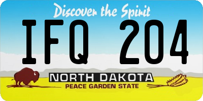 ND license plate IFQ204