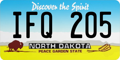 ND license plate IFQ205