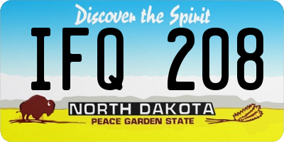 ND license plate IFQ208