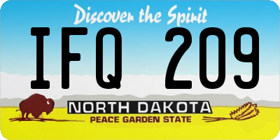 ND license plate IFQ209