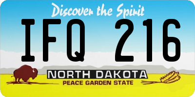 ND license plate IFQ216