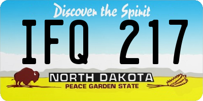 ND license plate IFQ217