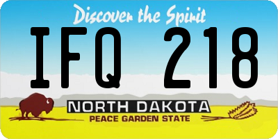 ND license plate IFQ218