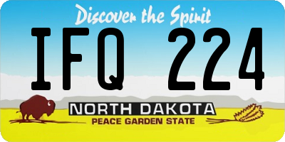 ND license plate IFQ224