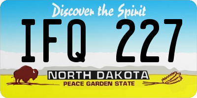 ND license plate IFQ227