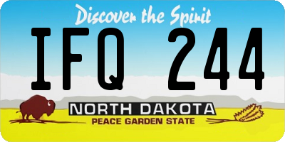 ND license plate IFQ244
