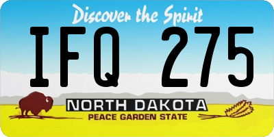 ND license plate IFQ275