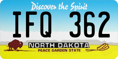 ND license plate IFQ362