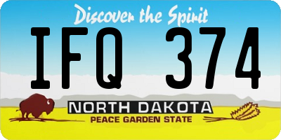 ND license plate IFQ374