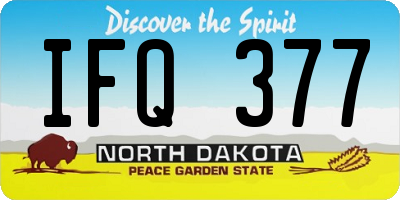 ND license plate IFQ377