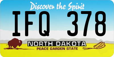 ND license plate IFQ378