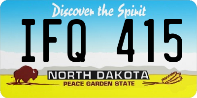ND license plate IFQ415