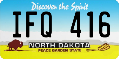 ND license plate IFQ416