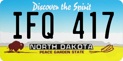 ND license plate IFQ417