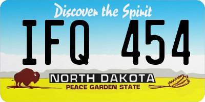 ND license plate IFQ454