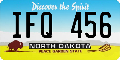 ND license plate IFQ456