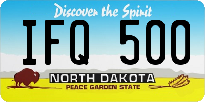 ND license plate IFQ500